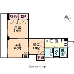 レジデンスカープ富山【2階】の間取り