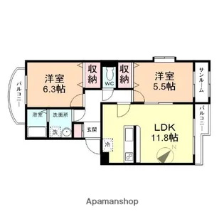 グランシェール【2階】の間取り