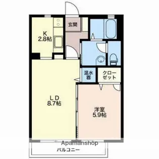 ベルフォンテーヌB【2階】の間取り