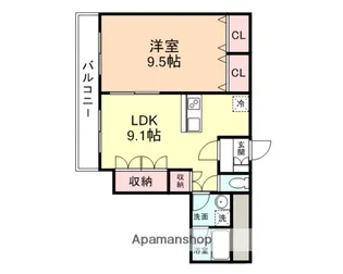 キャピタル平安【2階】の間取り