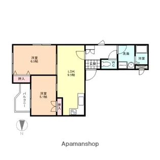 リヴァハイツ二口Ⅰ【301号室】の間取り