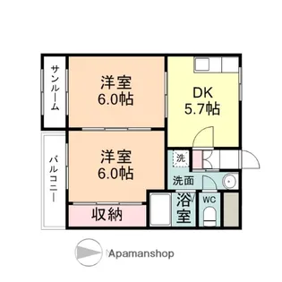 秀メゾン A棟【203号室】の間取り