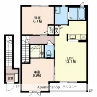 ミュアミュール【2階】の間取り