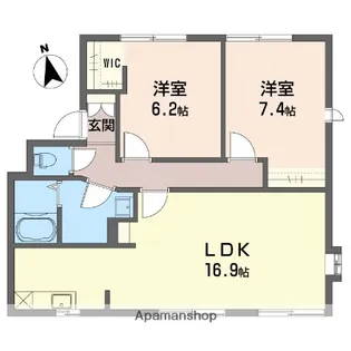 シャルム浅野【1階】の間取り