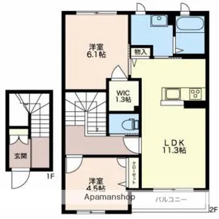 ソサイティー安養坊【2階】の間取り