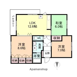アネックス布瀬【3階】の間取り