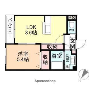 ラピスラズリⅦ【105号室】の間取り