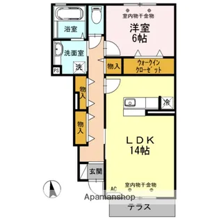 D−ROOM黒崎【102号室】の間取り