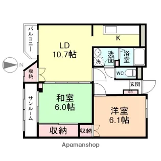 ニューハイツ綾【4階】の間取り