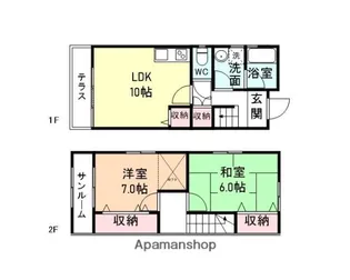 富山県富山市森2丁目【テラスハウス】の間取り