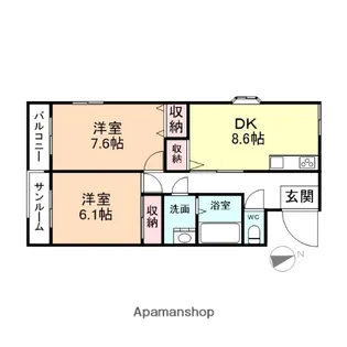 T・Hアルカディア【1階】の間取り