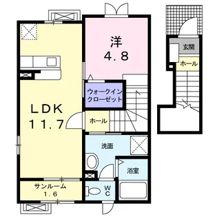 ニューシティ下堀Ⅰ【2階】の間取り