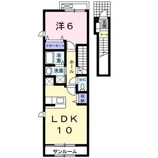 ヴィラノールG【2階】の間取り
