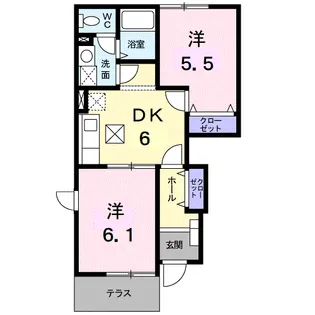 リヴィエールA【1階】の間取り