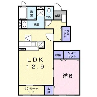 クロシェットⅡ【1階】の間取り