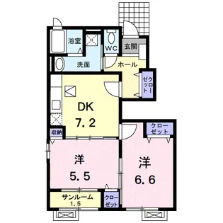 ル・アンジュ【1階】の間取り