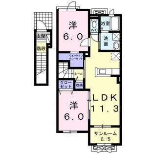 リバーサイドエイム【2階】の間取り