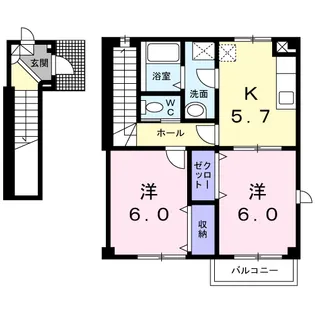 ドムスサンセールⅢA【2階】の間取り