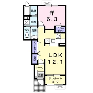 ブライトブルックC【1階】の間取り