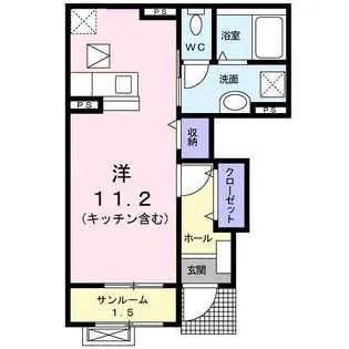 ガーデン潮風【1階】の間取り