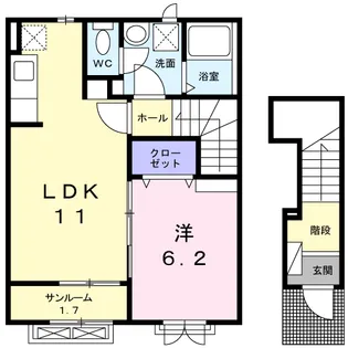 メゾン・クラールB【2階】の間取り