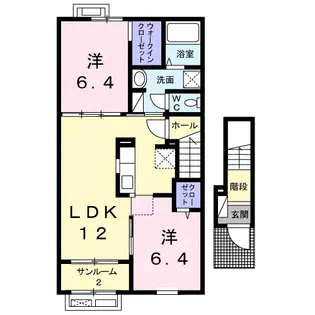 ドムス・ウィスタリアⅢ【2階】の間取り