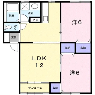 フローラヴィレッヂⅠ【1階】の間取り