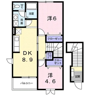 リヴィエールB【2階】の間取り