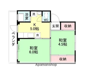 ベルク堀切1号棟【405号室】の間取り