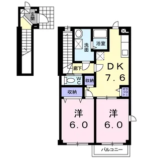 プラージュⅠ【2階】の間取り