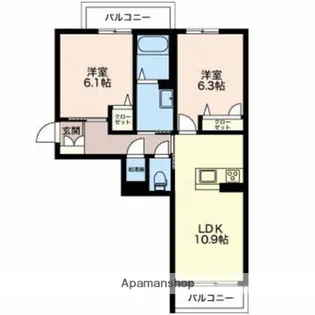 ファースト・コンフォーザ【2階】の間取り