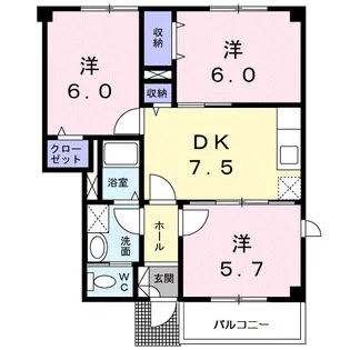 ドムスサンセールⅢB【1階】の間取り