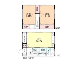 AQUA GARDEN B棟【102号室】の間取り