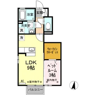 DーROOM北の森【1階】の間取り