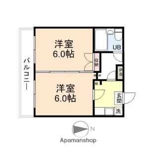 コーポ栗山【1階】の間取り