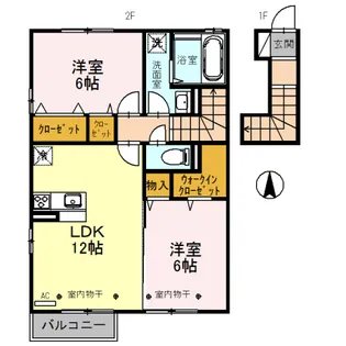 グレイスナレッジ舟橋【2階】の間取り