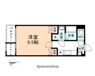 メゾンK&М Ⅸ【103号室】の間取り