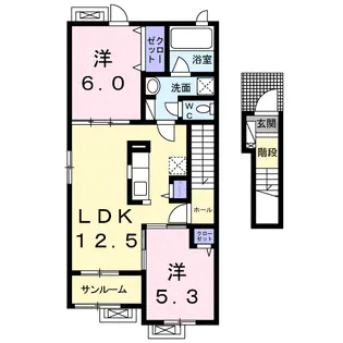 DK A&K Ⅰ【2階】の間取り