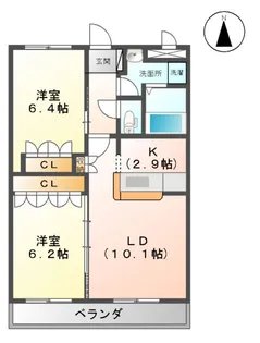 フォレストヴィラ本江【1階】の間取り