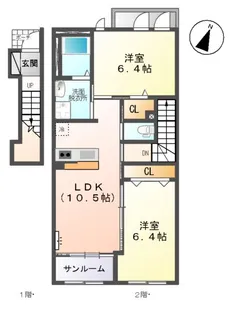 カーサ アマティ【2階】の間取り