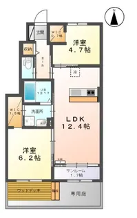 ボスコ ヴェルデ【1階】の間取り
