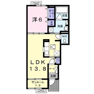 シャンティA【1階】の間取り