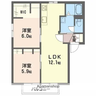 アクシスB【203号室】の間取り