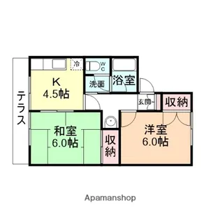 コーポはせがわ A棟・B棟・C棟【A102号室】の間取り
