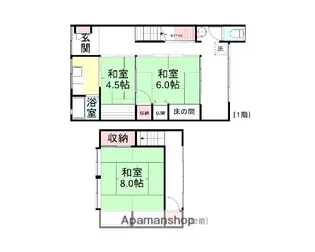 富山県富山市東富山寿町3丁目【一戸建】の間取り