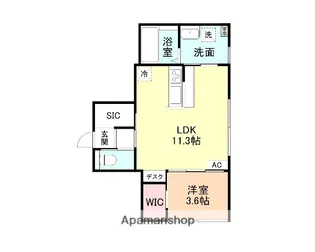 BESTE LEBEN【102号室】の間取り