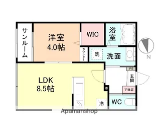 エッジモーメント愛宕【1階】の間取り