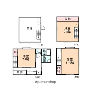 富山県中新川郡上市町北島【一戸建】の間取り