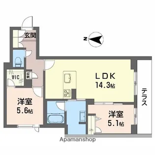ソサイティ掛尾【1階】の間取り