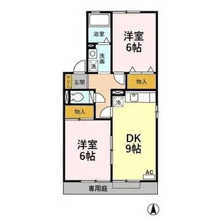 ラ・ベルフォンテーヌ A【1階】の間取り